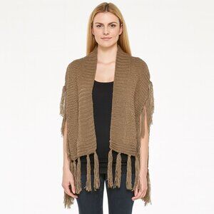 Pinklicious Tan Brown Sweater Vest with Fringe OS One Size